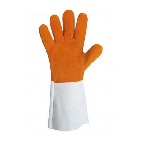 Gants cuir type soudeur.