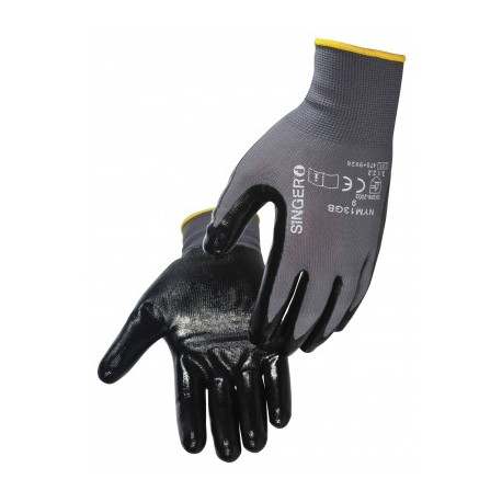 Gants enduits nitrile - support tricoté sans couture.